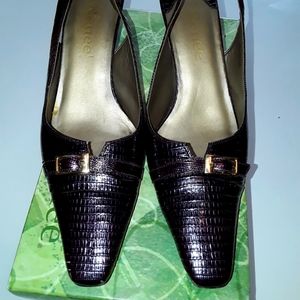 J. Renee' Low Heeled Lizard Print Slings